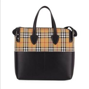 Kingswood Vintage Check & Leather Diaper Bag